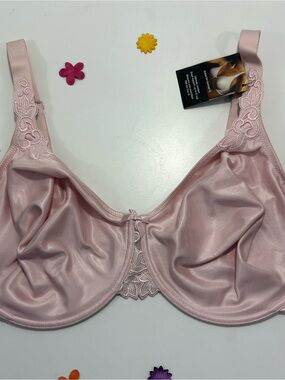 Chantelle Pink Satin Full-Coverage Underwire Unpadded Bra 36G NWT